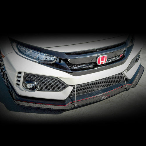 APR Performance Carbon Fiber Front Bumper Wind Splitter w/ Support Rods - Honda Civic RK8 Type R (2017+)