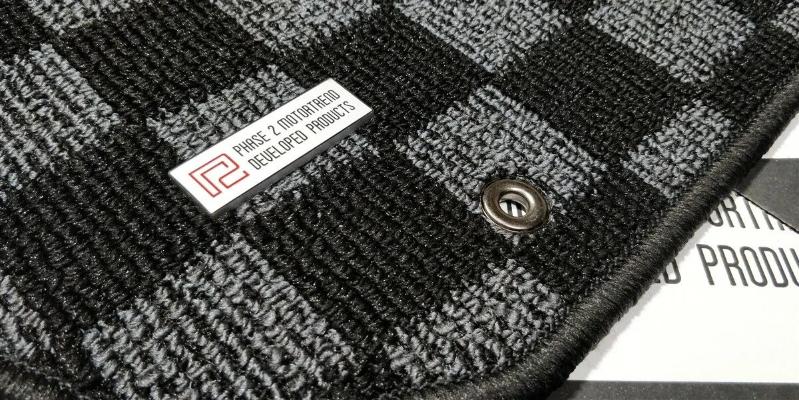 Phase 2 Motortrend (P2M) Checkered Flag Race Carpet Floor Mats - Nissan Z33 350z (2003-2009)