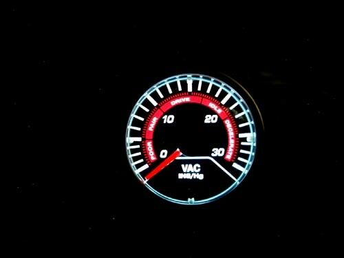 MG-VM - Megan Racing V1 Universal 52mm Black Face LED Vacuum Gauge
