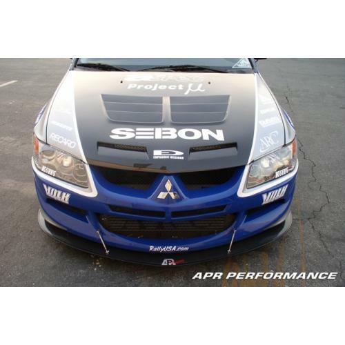 APR Performance Carbon Fiber Front Wind Splitter w/ Rods - Mitsubishi Lancer Evo Evolution 8 (2003-2008)