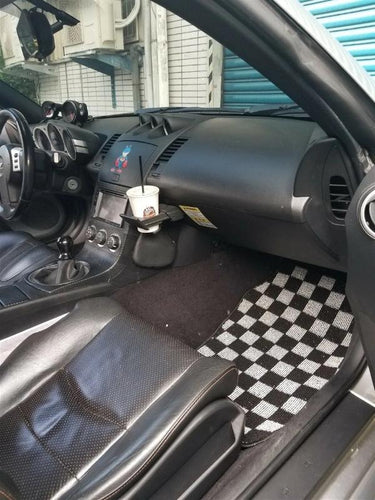 Phase 2 Motortrend (P2M) Checkered Flag Race Carpet Floor Mats - Nissan Z33 350z (2003-2009)