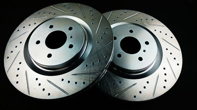 P2M Drilled & Slotted Front Brake Rotors w/ Akebono - Infiniti V37 G37 (2009+) - P2-Z34TFBKR