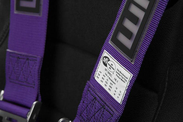 Braum Racing 5 Point 3" Inch SFI Certified 16.1 Racing Harness - Purple