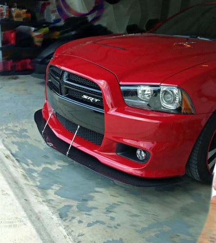 APR Performance Carbon Fiber Front Wind Splitter w/ Rods - Dodge Charger SRT-8 (2011-2014)