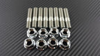 P2M Stainless Exhaust Manifold Double Head Stud Nut Kit M10x1.25 - Nissan SR20DET KA24DE - P2-SUS002DHSN4CYL-GD