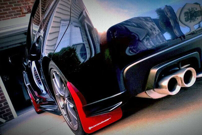 Rally Armor UR Red w/ White Logo Mud Flaps Set of 4 - Subaru WRX & STI (2015-2021)