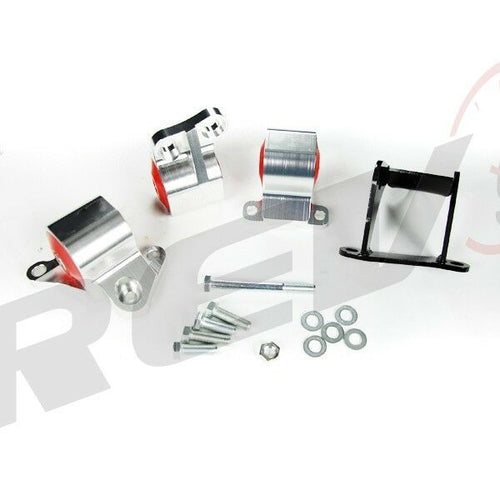 Rev9 Power Billet Aluminum Engine Motor Mounts Kit - Honda Civic EK B & D Series Engine (1996-2000)