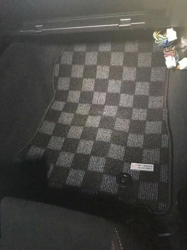 P2M Checkered Floor Mats - Subaru BRZ (2013-2021) - P2-CPTFRSBRZDG-TP