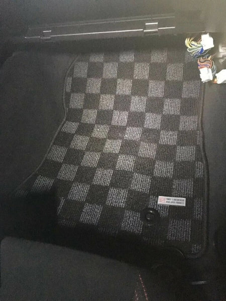 Phase 2 Motortrend (P2M) Checkered Race Carpet Floor Mats - Scion FR-S (2013-2016)
