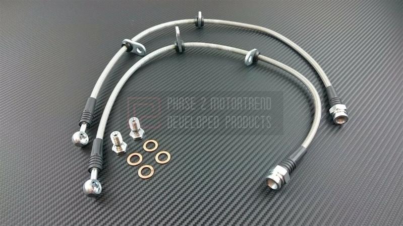 P2M Stainless Braided Front Brake Lines - Honda S2000 AP2 (2006-2009)