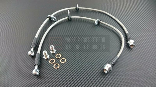 Phase 2 Motortrend (P2M) Stainless Steel Braided Front Brake Lines - Honda S2000 AP2 (2006-2009)