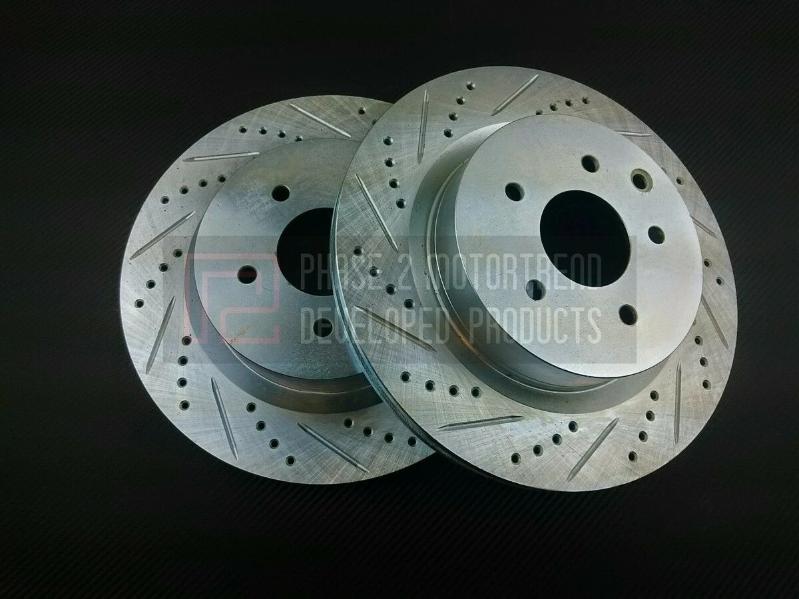 P2M Drilled & Slotted Rear Brake Rotors for Brembo - Nissan 350Z (2003-2008) - P2-Z33TRBKR