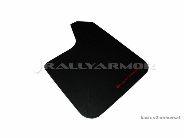 Rally Armor Basic UNIVERSAL Fitment Mud Flaps w/ Red Logo Lettering - Set of 4