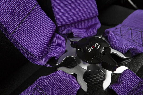 Braum Racing 5 Point 3" Inch SFI Certified 16.1 Racing Harness - Purple