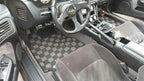 Phase 2 Motortrend (P2M) Checkered Race Carpet Floor Mats (Dark Grey) - Nissan 240sx S14 (1995-1998)