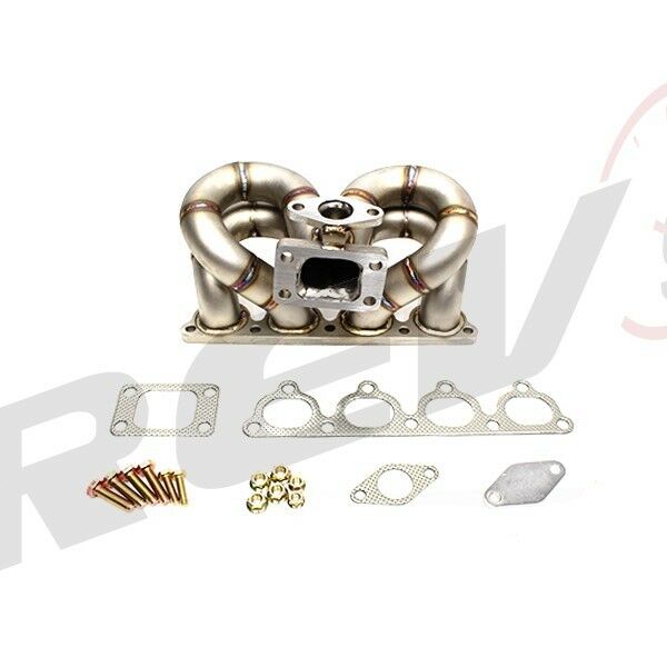 Rev9 Power HP Ram Horn Equal Length T3 Turbo Manifold Header - Honda Civic CRX D15 D16