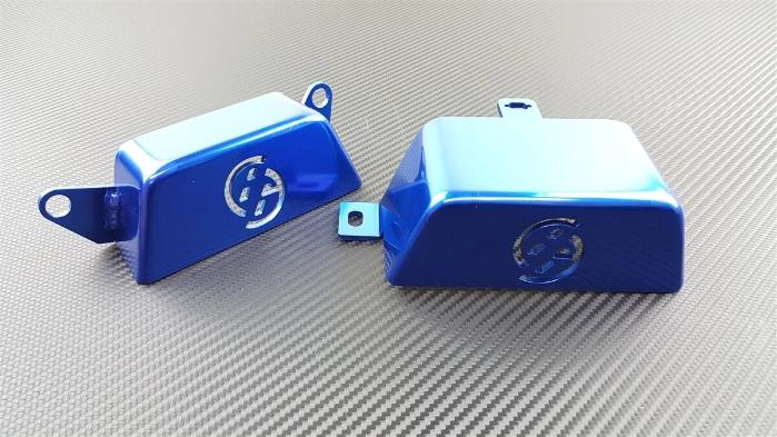 P2M Aluminum 2 PC FT86 Pulley Cover Kit Blue - 86 GT86 BRZ FR-S - P2-PCVFT86BL-GD
