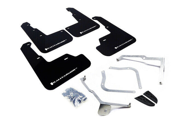Rally Armor UR Black w/ White Logo Mud Flaps Set of 4 - Subaru WRX & STI (2015-2021)
