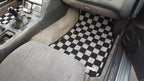 P2M Checkered Floor Mats (Light White) - Nissan 240SX S13 (1989-1994) - P2-CPTNS13LW-TP