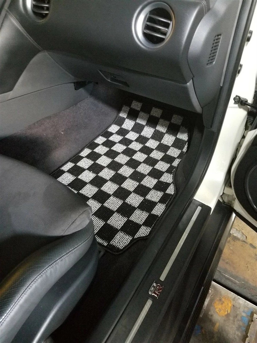 Phase 2 Motortrend (P2M) Checkered Race Carpet Floor Mats - Nissan R35 GT-R