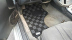 Phase 2 Motortrend (P2M) Checkered Race Carpet Floor Mats (Dark Grey) - Nissan 240sx S13 (1989-1994)