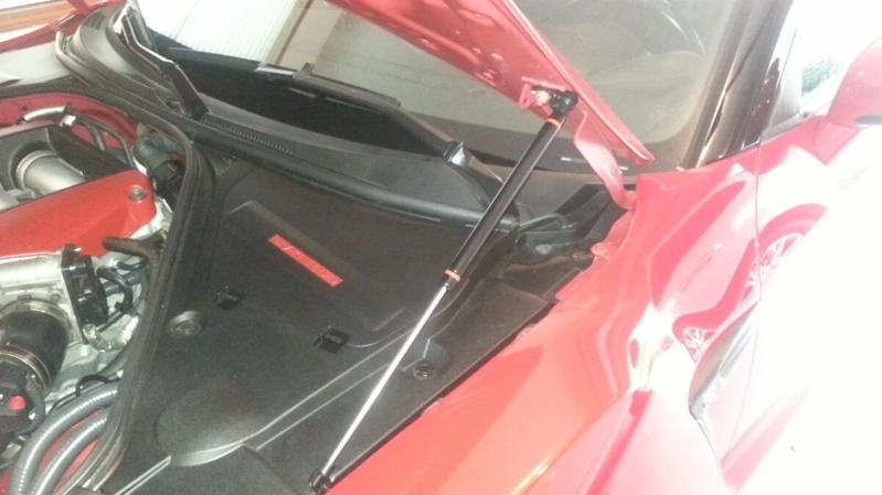 P2M Black Hood Dampers - Nissan R35 GT-R (2008+) - P2-BHDR35-TP