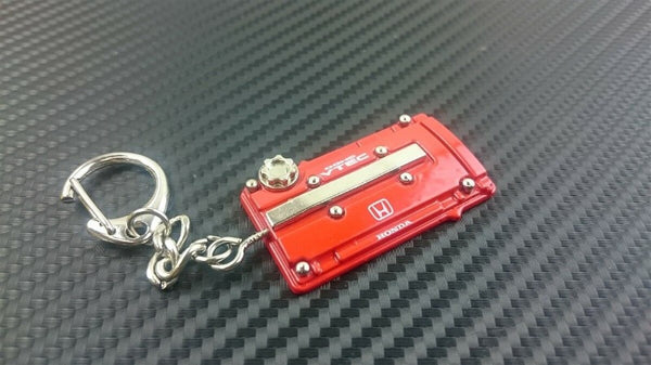 Phase 2 Motortrend (P2M) Metal Valve Cover Keychain - Honda B-Series Motor Red Type R
