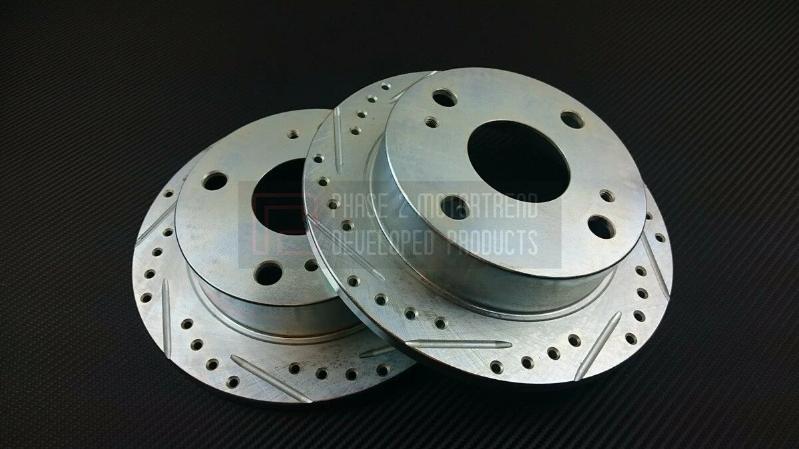 P2M Drilled & Slotted REAR Brake Rotors - Toyota AE86 GTS & SR-5 - P2-AE86GTSRBKR