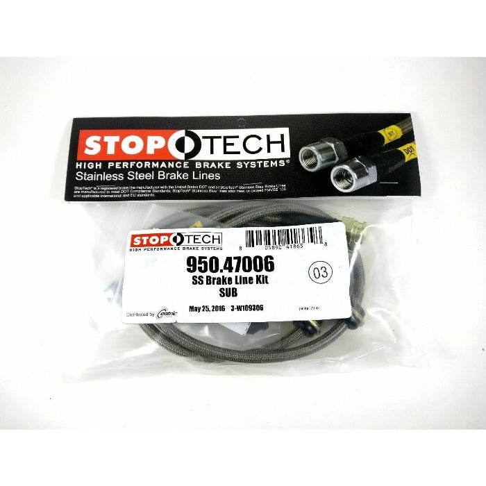 Stoptech FRONT Stainless Steel Braided Brake Lines - Subaru WRX & STi  (2008+)