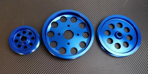 Phase 2 Motortrend (P2M) 3pc Aluminum Pulley Kit - Nissan Skyline RB25