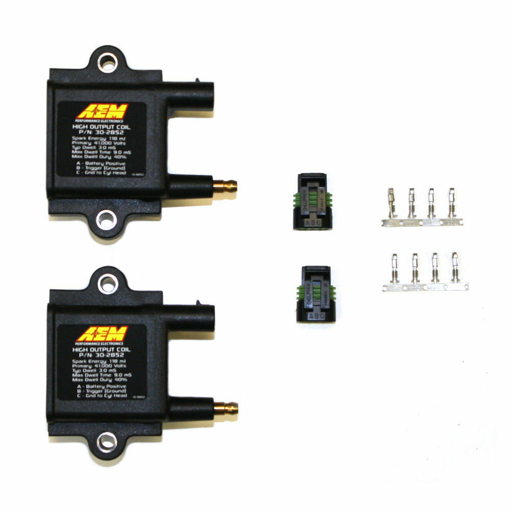 AEM Power Universal High Output Inductive Dumb Ignition Coil Set of 2 NEW