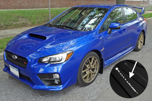 Rally Armor UR Black w/ White Logo Mud Flaps Set of 4 - Subaru WRX & STI (2015-2021)