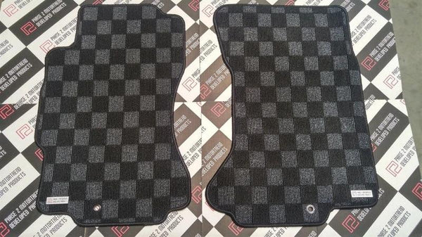 Phase 2 Motortrend (P2M) Checkered Race Carpet Floor Mats Set - Nissan Z32 300zx Coupe (1990-1996)