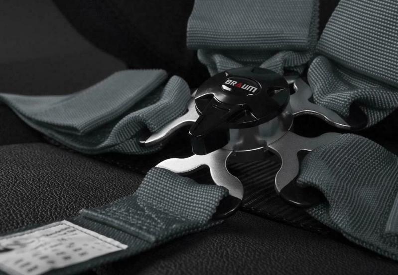 Braum Racing 5 Point 3" Inch SFI Certified 16.1 Racing Harness - Gun Metal