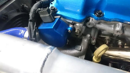Phase 2 Motortrend (P2M) Aluminum CAS Crank Angel Sensor Cover Blue - Nissan 240sx SR20DET