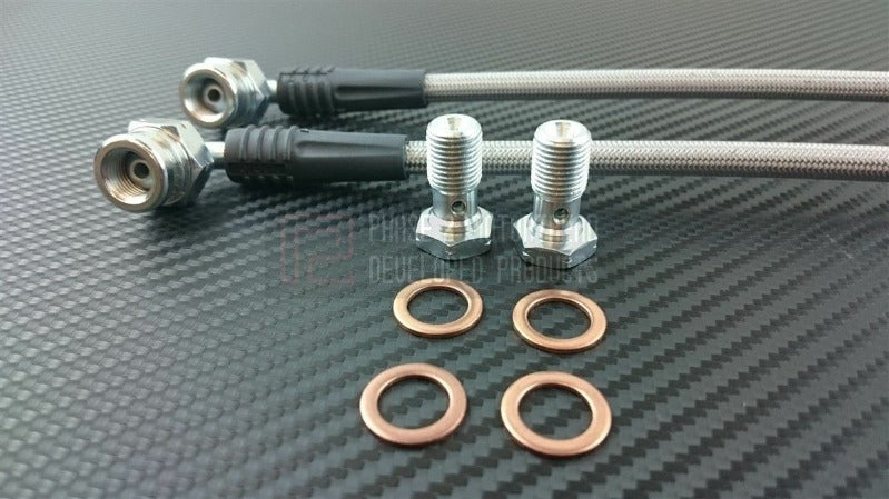 P2M Braided Rear Brake Lines - Mitsubishi Lancer Evolution 8 VIII - P2-EVO8RR