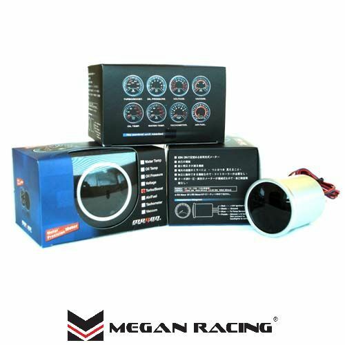 Megan Racing V1 Universal 52mm Black Face LED Oil Pressure Meter Gauge New