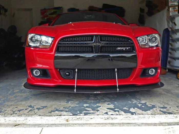 APR Performance Carbon Fiber Front Wind Splitter w/ Rods - Dodge Charger SRT-8 (2011-2014)
