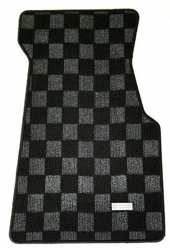 Phase 2 Motortrend (P2M) Checkered Flag Race Carpet Floor Mats Set - Honda Civic Del Sol (1992-1994)