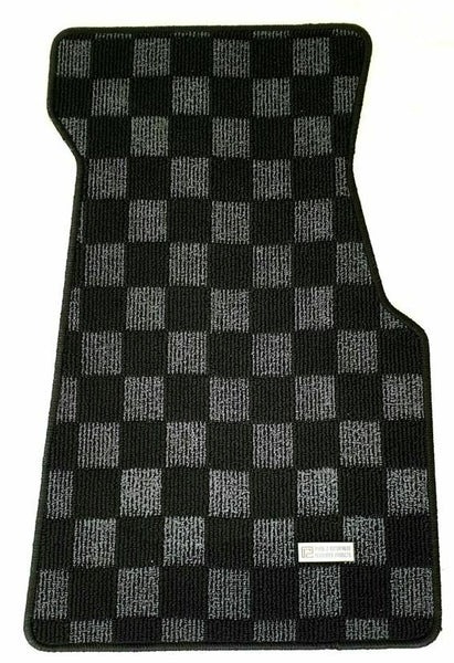 Phase 2 Motortrend (P2M) Checkered Flag Race Carpet Floor Mats Set - Honda Civic Del Sol (1992-1994)