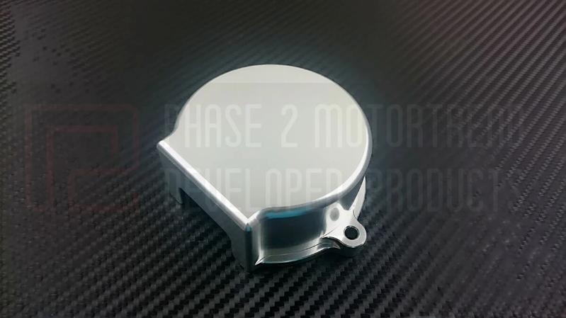 P2M Aluminum CAS Crank Angle Sensor Cover Silver - Nissan 240SX SR20DET - P2-CASNSR20S-CCR