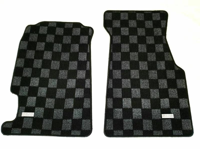 Phase 2 Motortrend (P2M) Checkered Flag Race Carpet Floor Mats Set - Honda Civic Del Sol (1992-1994)