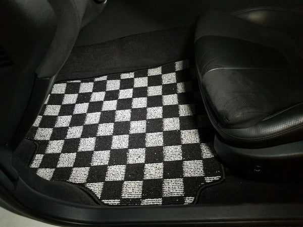 Phase 2 Motortrend (P2M) Checkered Race Carpet Floor Mats - Nissan R35 GT-R