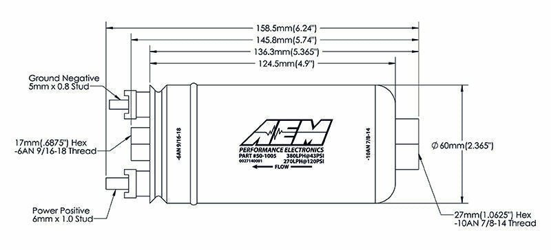 AEM High Performance 380LPH 1000HP High Flow In Tank Fuel Pump Kit (100GPH)