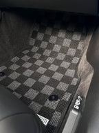 Phase 2 Motortrend (P2M) Checkered Flag Race Carpet Floor Mats Set - Chevrolet Corvette C8 & Z06 (2020+)