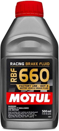 MOTUL 0.5 Liter (16.9 fl.oz) RBF 660 Brake Fluid - Racing Dot 4 Oil - 12 Bottles