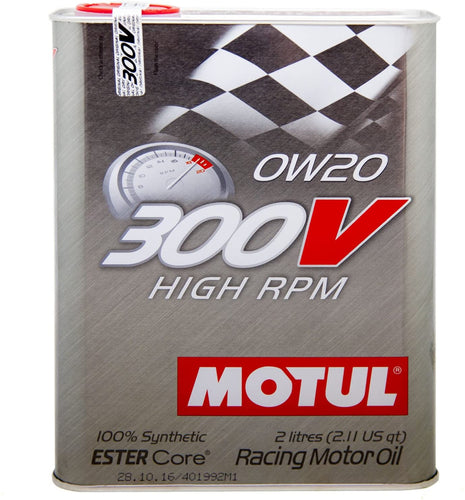 MOTUL 300V High RPM 0W20 Fully Synthetic-Ester Racing Engine Motor Oil -  2 Liter (2.11QT)