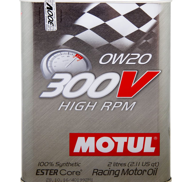 MOTUL 300V High RPM 0W20 Fully Synthetic-Ester Racing Engine Motor Oil -  2 Liter (2.11QT)