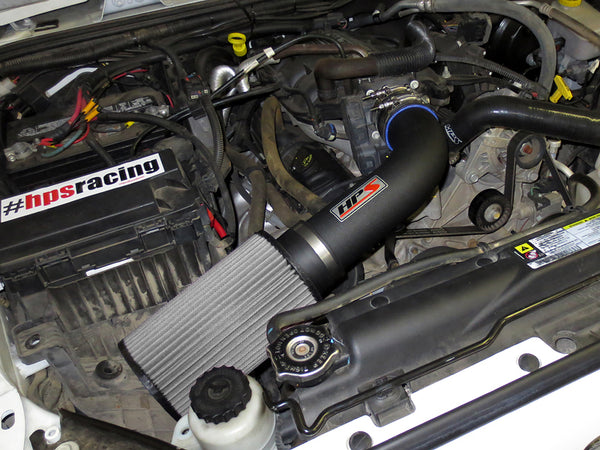 HPS Performance Shortram Cold Air Intake Kit Installed Jeep 2007-2011 Wrangler 3.8L V6 827-300