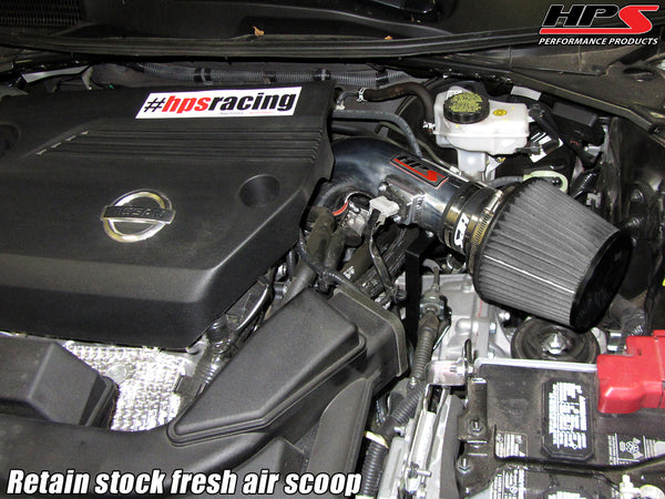 HPS Performance Shortram Cold Air Intake Kit Installed Nissan 2013-2017 Altima Sedan 2.5L 827-529